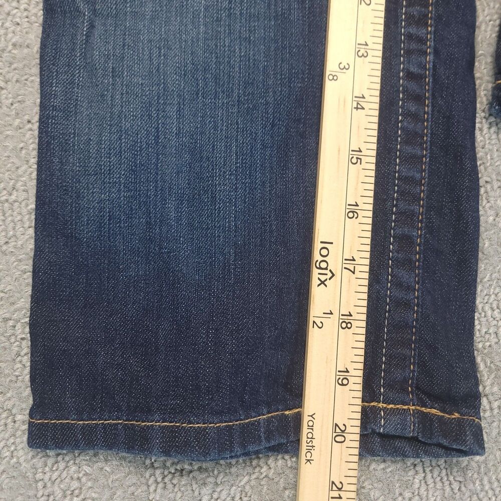BKE Denim Womens 28 (30x20) Jeans Cropped Low Rise Stretch Embroidered Blue - Picture 7 of 11